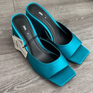 Zara Women's Vibrant Blue Block Heels